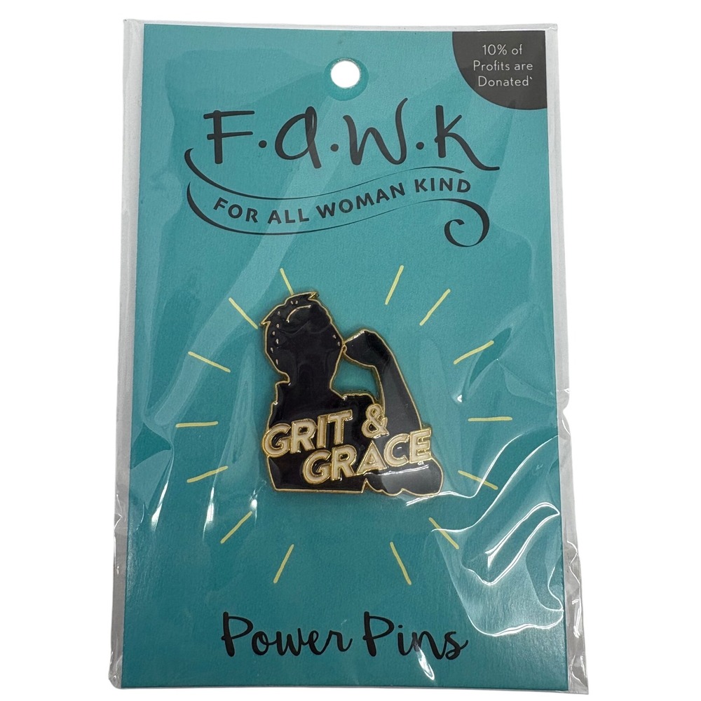 F.a.w.k. For‎ All Woman Kind Grit & Grace Power Pin Empowerment Brooch For Her